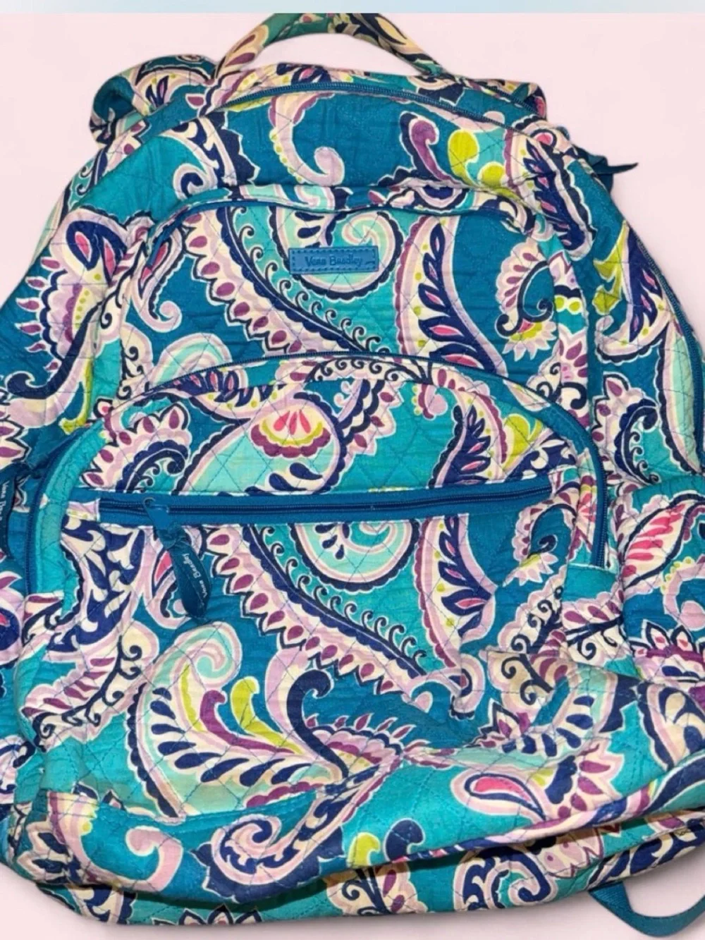 Vera Bradley Turquoise Paisley Quilted Backpack